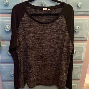 Black and Gray Long Sleeve Top